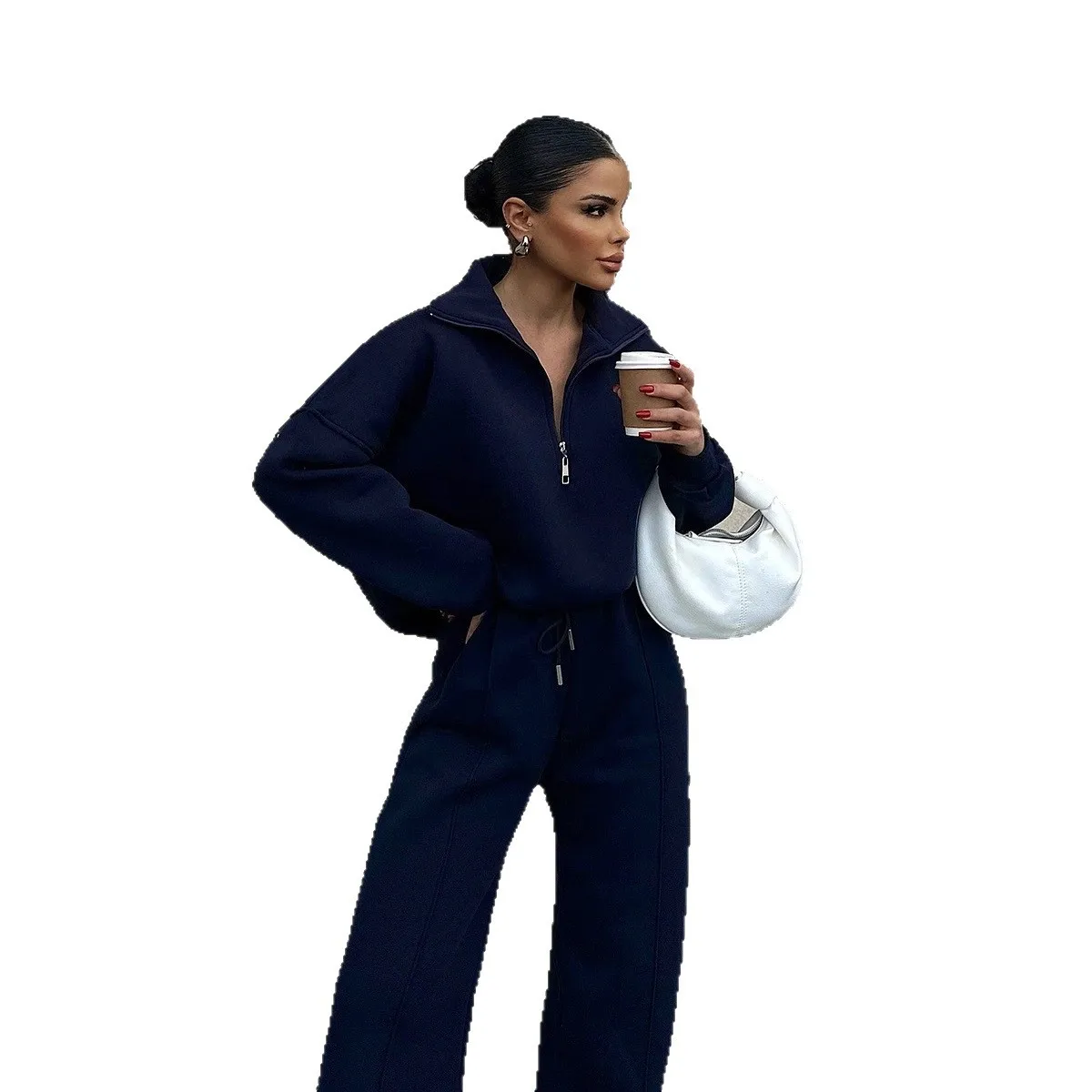 Euro-American Women's Casual Autumn/Winter Set: Loose-Fit Pullover & Pants.