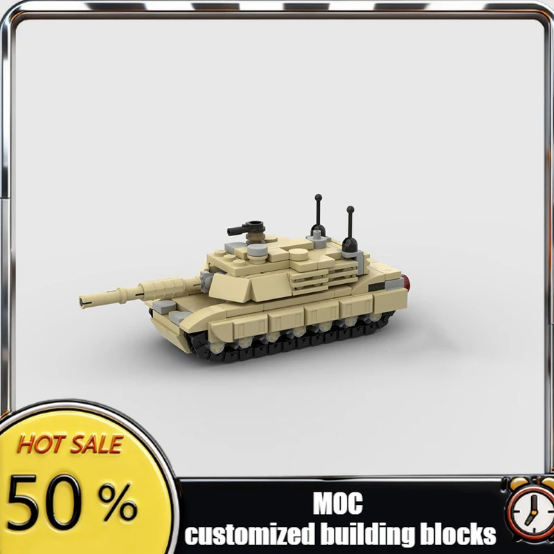 

233 PCS Battle Tank Kit Micro M1 Abrams 1:80 MOC Customize Modular Building Block Popular Technology DIY Boys Assembly Toy Gift