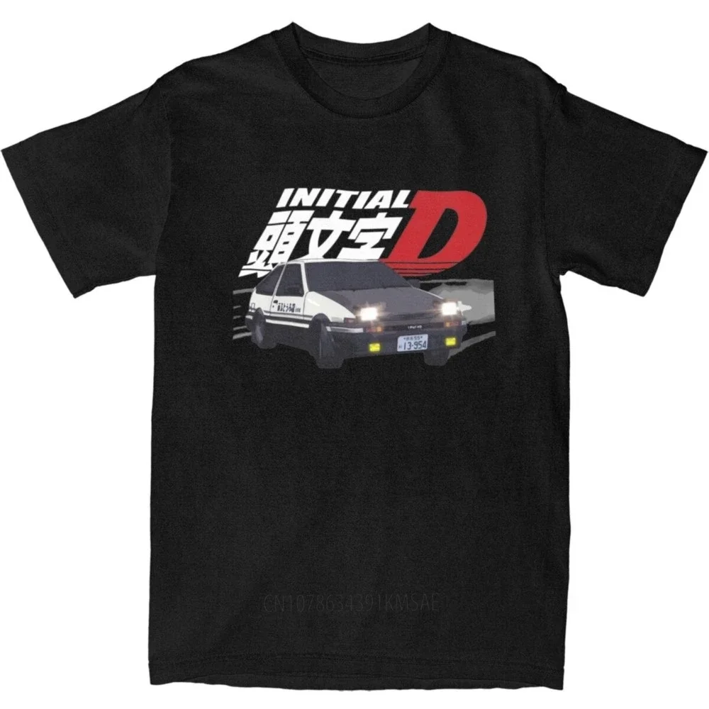 Men Initial D AE86 Sprinter Trueno Panda Car T-Shirt Apparel Awesome Pure Cotton Fujiwara Tofu T Shirts Top Tee Clothes Summer