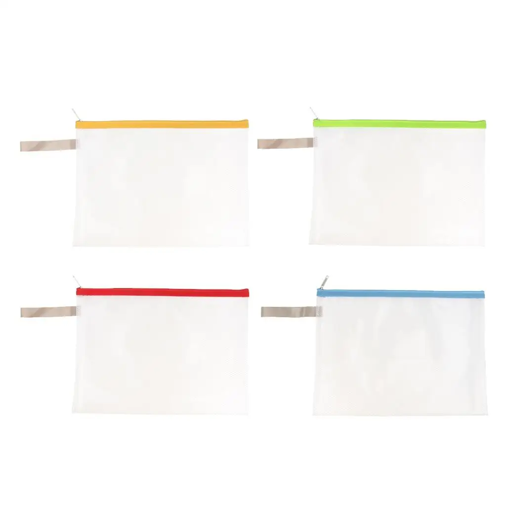 

Waterproof Document File Mesh Zippered Bags School Office Supplies