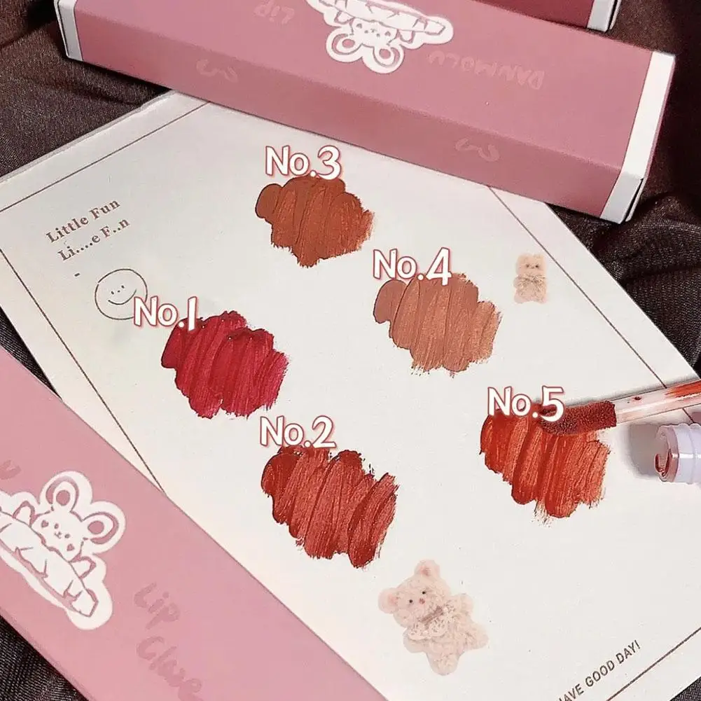 5pcs/Set 5in1 DANMOLU Liptint Set Lip Glaze Matte Cosmetics Waterproof Long Lasting Women Red Lip Tint Beauty Korean Cosmetic