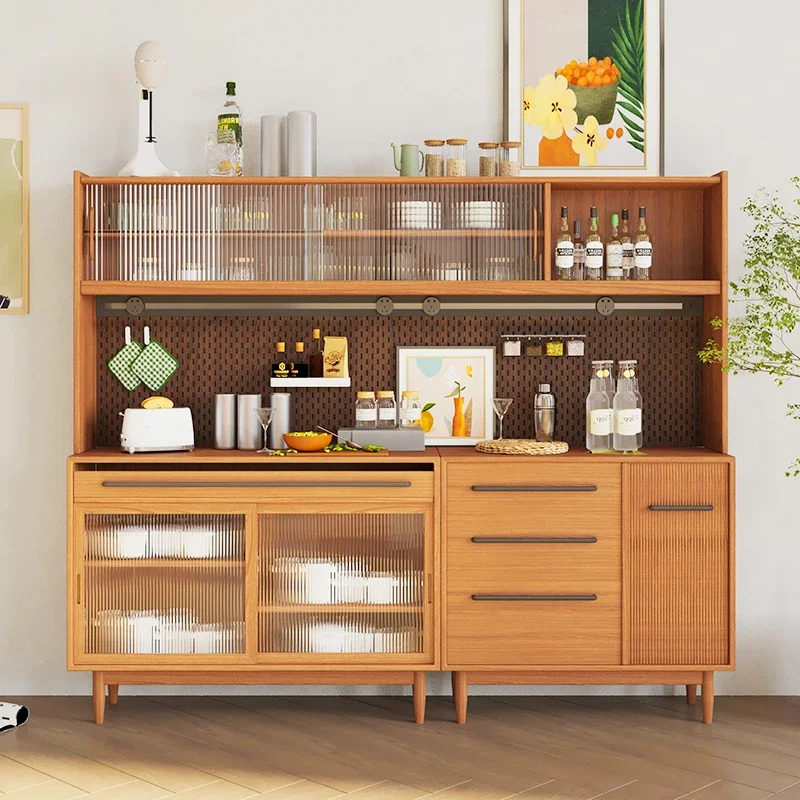 

Side panel cabinet with spotlight integrated wall high cabinet, living room storage cabinet