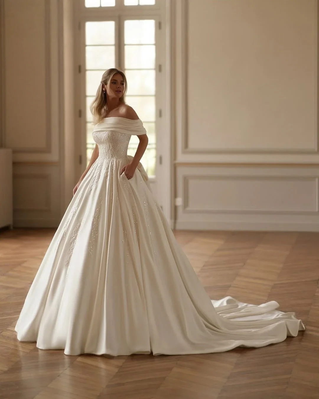 

Nymph V-образным вырезом плиссированный халат невесты Иллюзия Русалка Свадебное платье Сексуальное свадебное платье с жемчугом по индивидуальному заказу Vestido De Novia со шлейфом