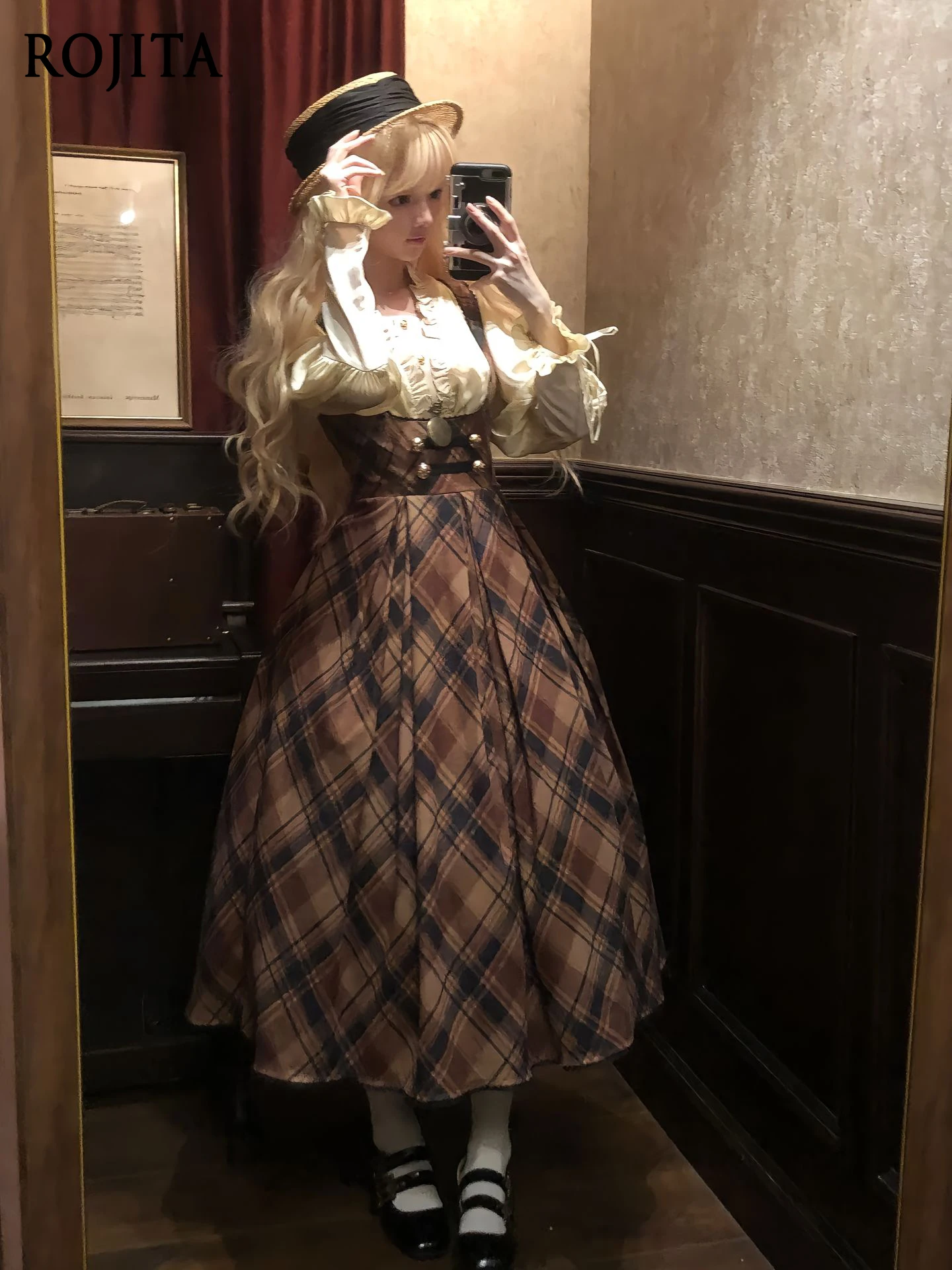 

Waist-Cinching Strap Dress Vintage Elegant Unique Ruffled Lace-Up Shirt Set for Women Halloween Womens Two Peice Sets