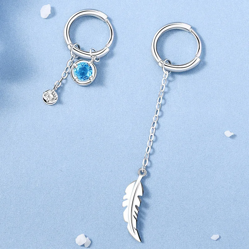 Koreanische Neue Luxuriöse Zirkon-Mond-Stern Asymmetrische Ohrstecker für Frauen Kristall-Wolken-Perlen-Ohrringe Schmuckgeschenke – Detail 9