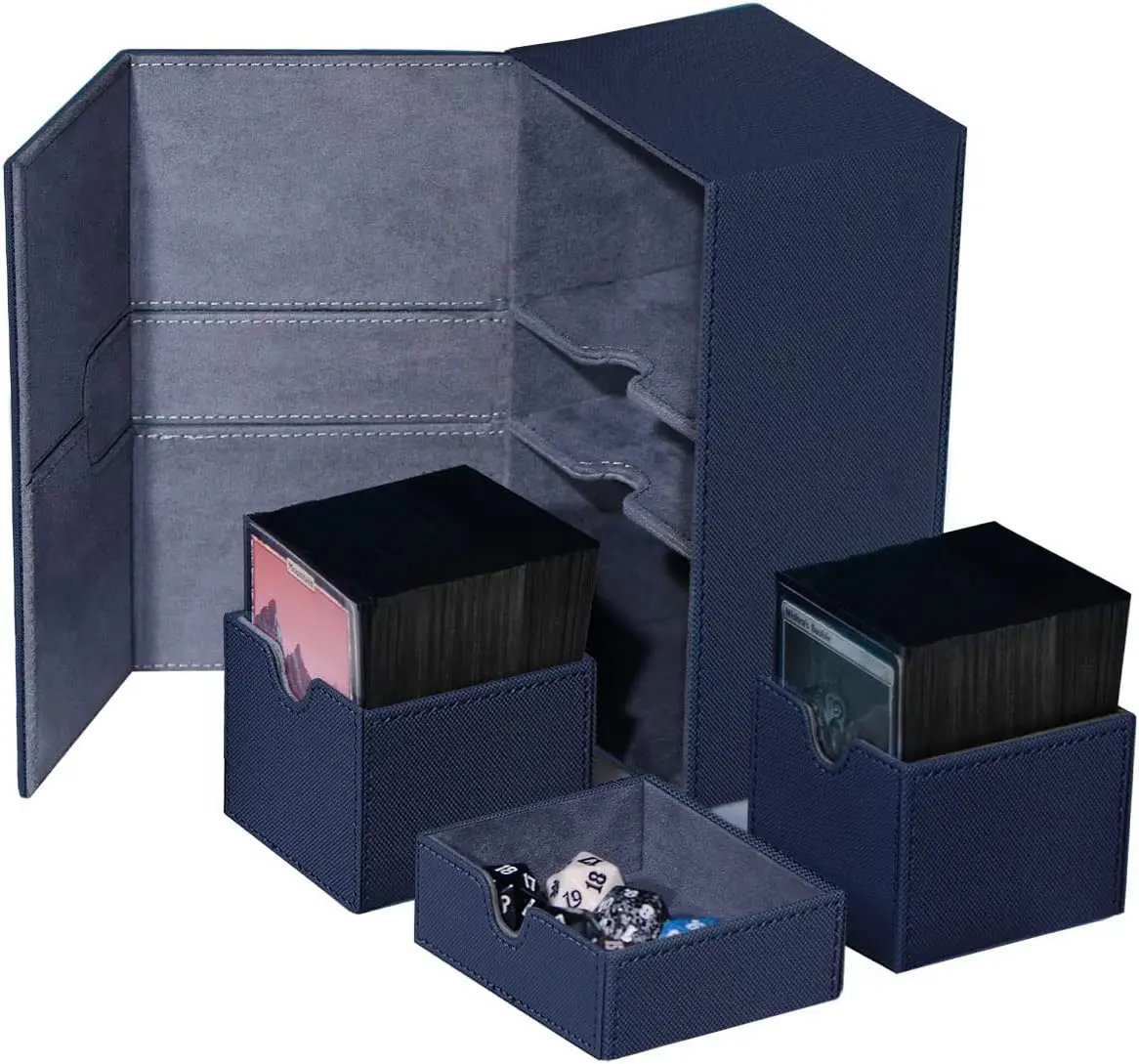 Double-deck card boxes are compatible with MTG cards. Leather card boxes are suitable for more than 200 sets of cards