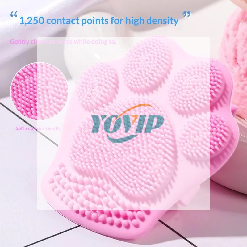 1Pcs Cat Paw Silicone Facial Cleansing Brush Soft Elastic Face Scrubber Deep Pore Exfoliating Makeup Brush Skin Care Beauty Too
