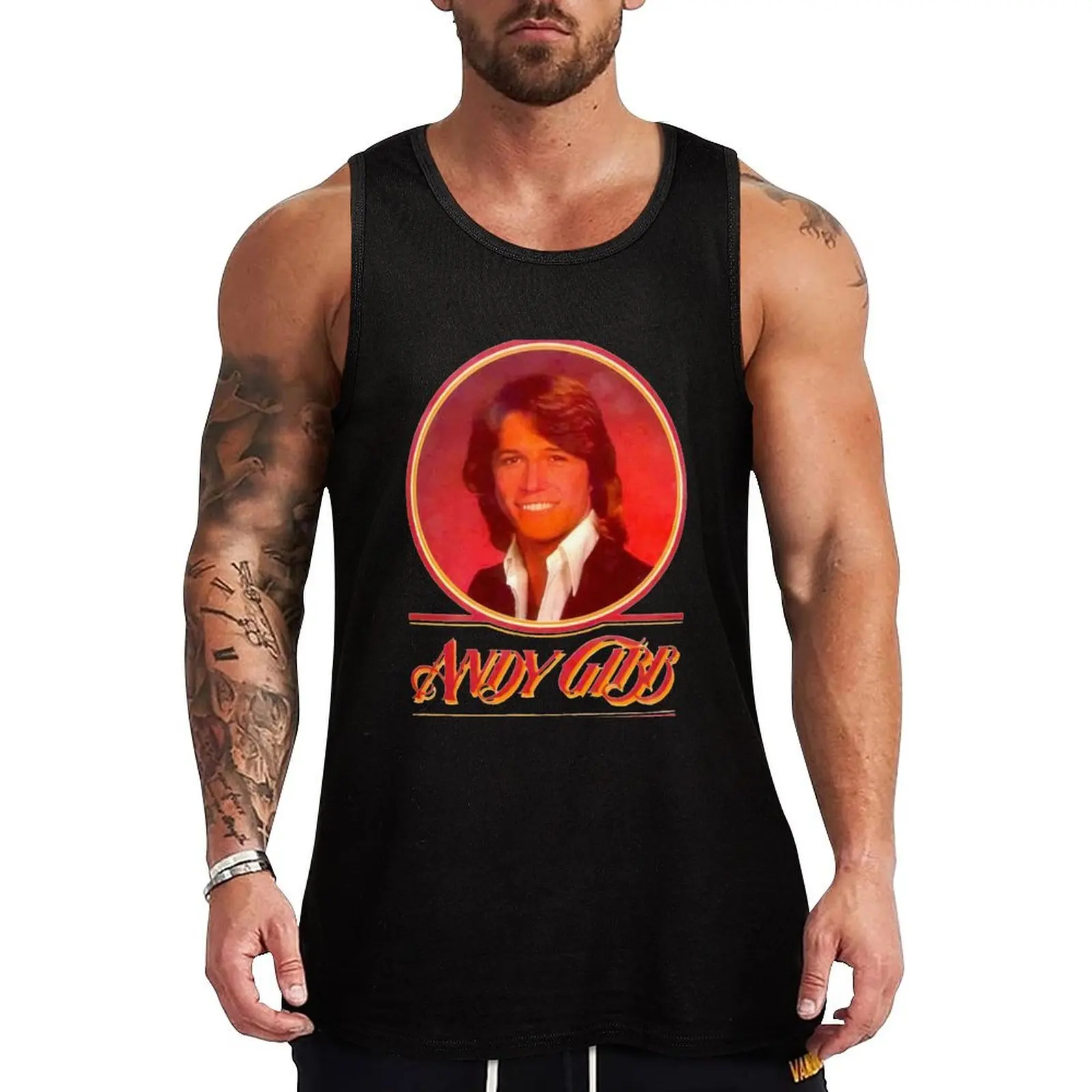 

Andy Gibb Classic Retro Photo Figure Tank Top bodybuilding for men Men's fitness t-shirt Man gym clothes