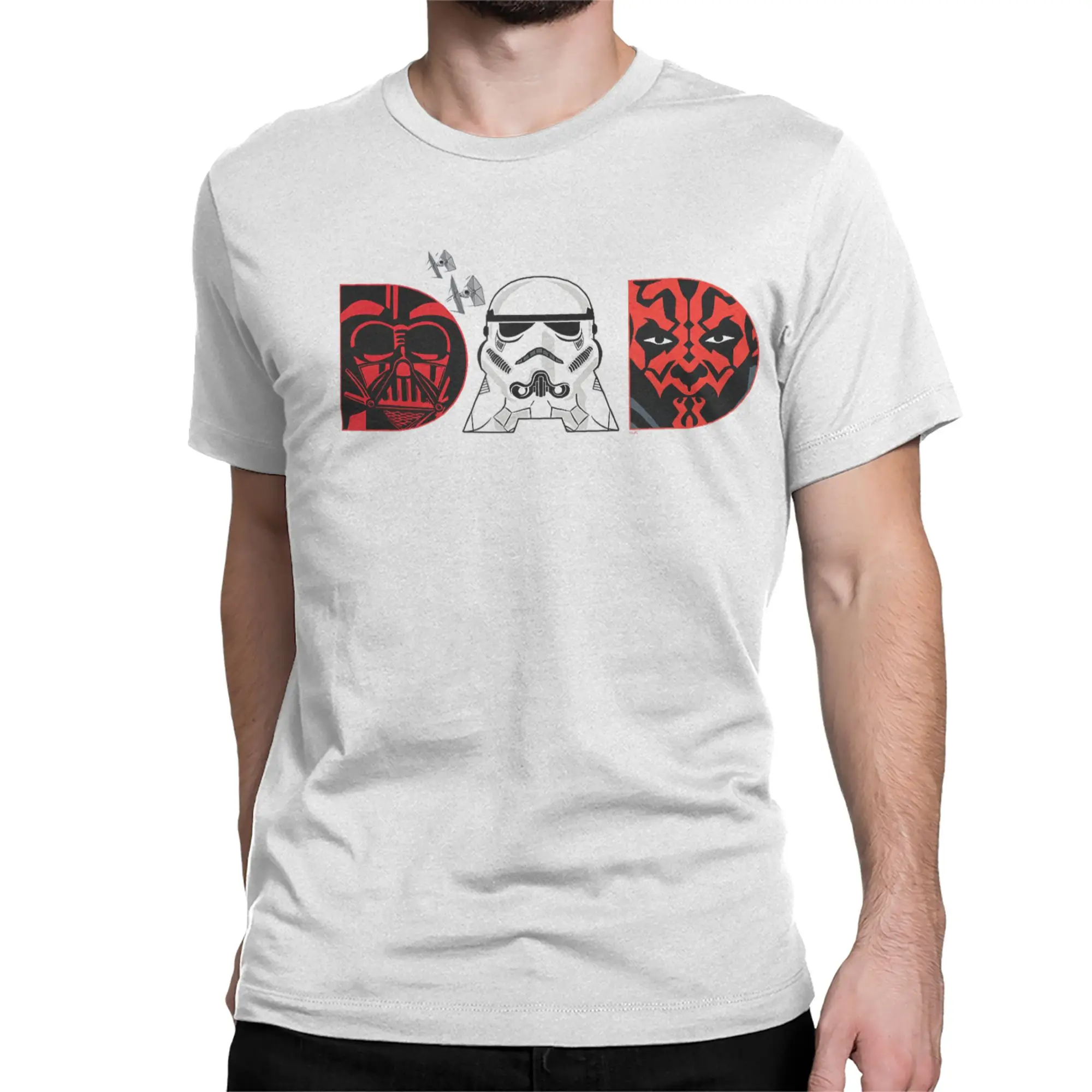 Darth Vader Darth Maul Dad Father's Day Birthday Men T Shirts Casual Tees Round Collar T-Shirts 100% Cotton Plus Size Clothes