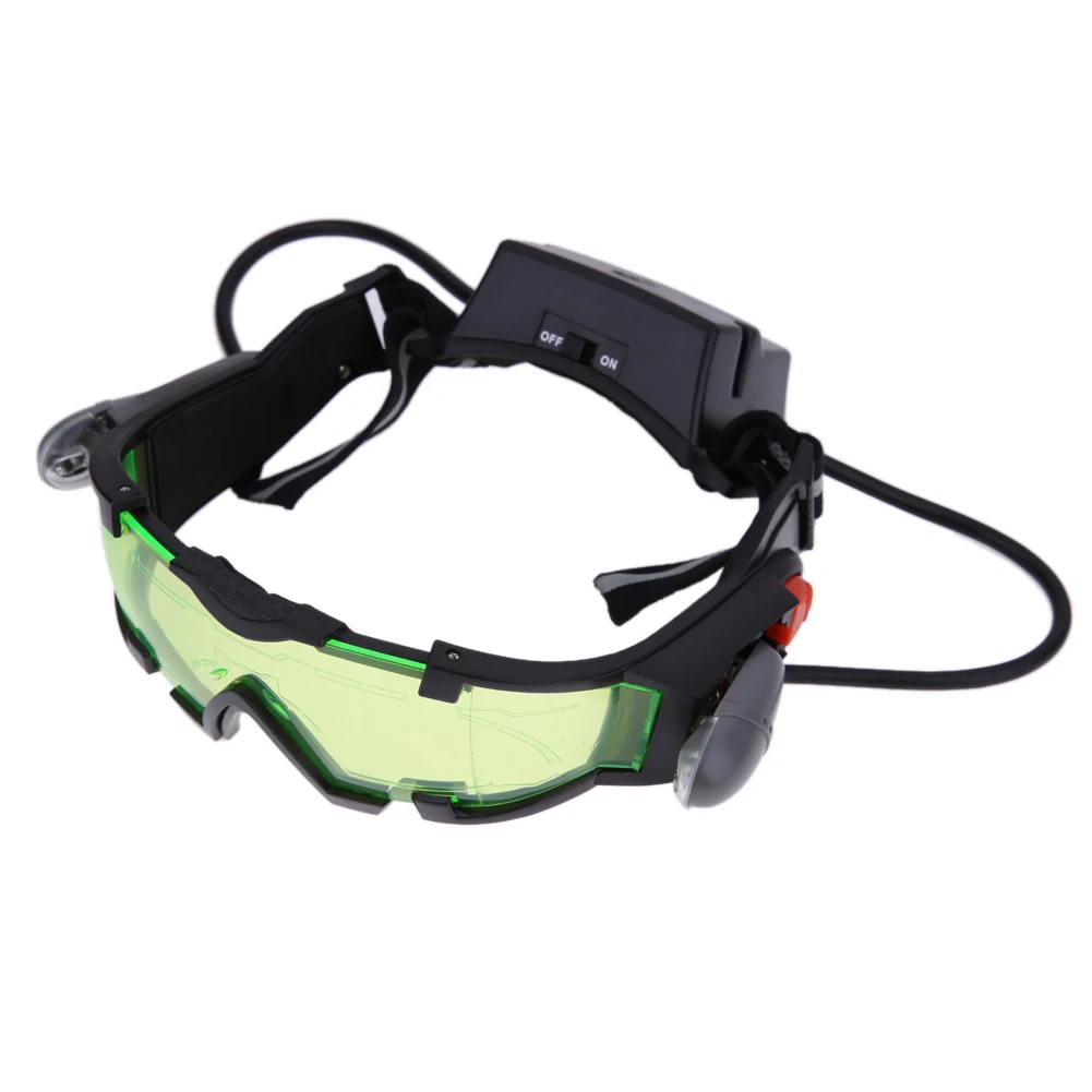 Night Goggles Night Glasses Adjustable Camping Gear Gadgets Windproof Light Up Green Goggles for Role Play Costume - view 5