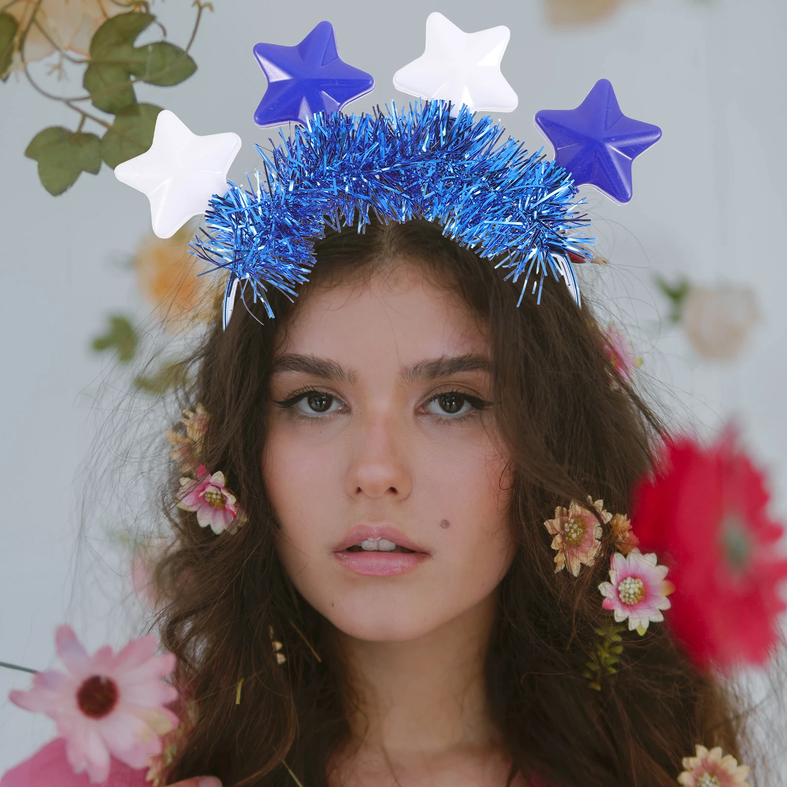 

Five pointed Star Hair Hoop Lightweight Plastic Festive Hanukkah Party Decorations Bright Color Exquisite Design Long lasting