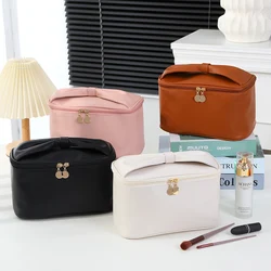 Fashion Butterfly Tote PU Women Cosmetic Bag Large Capacity Luxury Toiletry Makeup Storage Pouch Female Square Zipper Bags