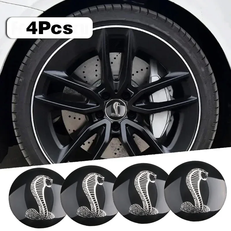 4Pcs 56mm Car Wheel Hub Caps Cover Rim Sticker Reflective Badge Car Accessories For Ford mustang Shelby GT500 GT350 2017 2018