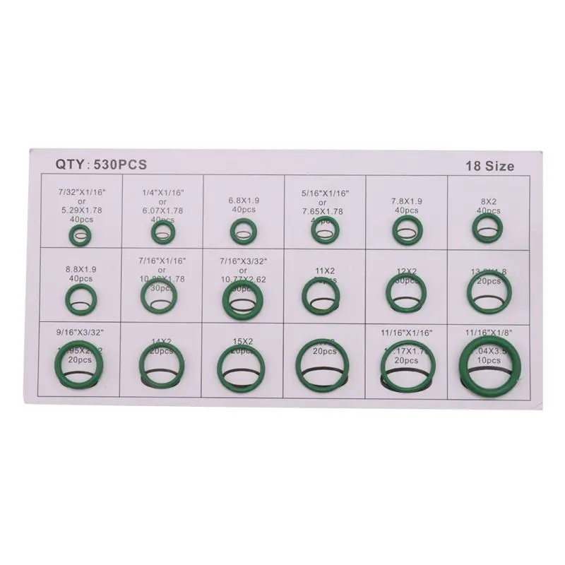 530Pcs Car R134A Car O-Ring Repair Automotive Air Conditioning Repair Rubber Sealant Box Set-AS55
