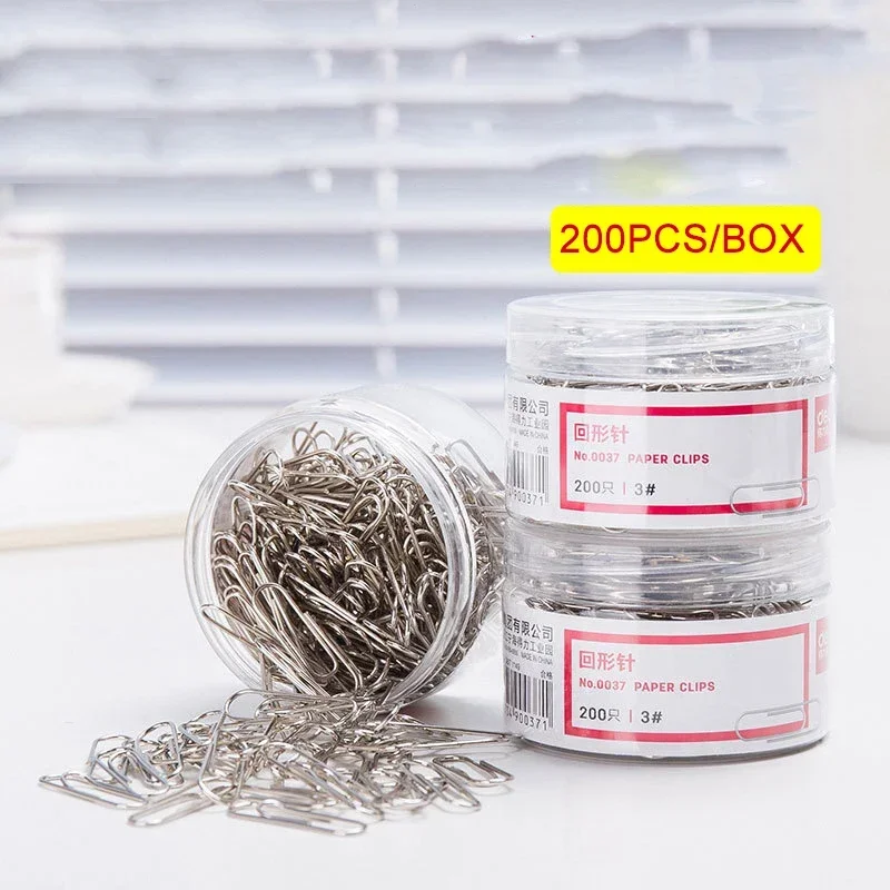 

200 шт./кор., 29 мм, серебряные утолщенные скрепки для бумаг, блокнот для заметок, папка для закладок, школьные канцелярские товары