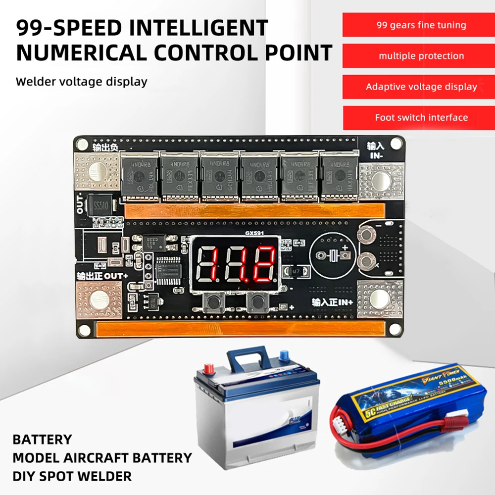 99 Gear Spot Welder Portable DIY Spot Welding Machine 18650 Lithium Battery Energy Storage PCB Circuit Board Soldering Equipment