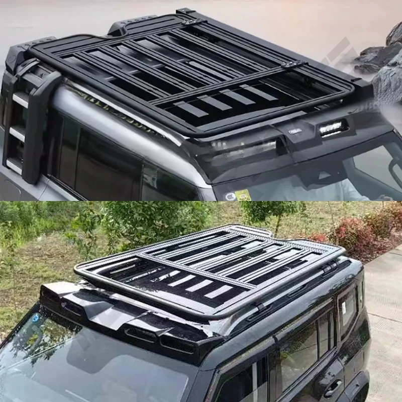 

High Quality Black Aluminium Roof Luggage Rack Exterior Parts For Travel T2 2024
