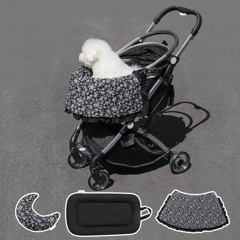 

Коляска для домашних животных, антигрязный коврик, коврики для кошек и собак, внутренняя коляска, хлопковые аксессуары для колясок, набор из трех предметов для кошек и собак