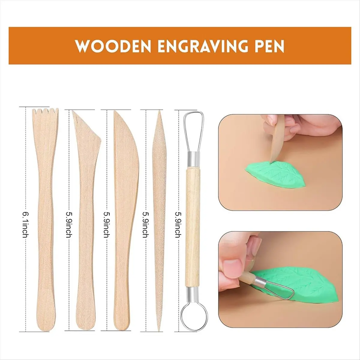 A24I مجموعة طين بوليمر مكونة من 24 قطعة، أدوات الفخار، مجموعة الفخار، أدوات نحت الطين، مجموعة أدوات نقطة مع قلم كروي لتجفيف الهواء #3