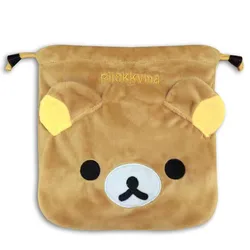 New Cute Rilakkuma With Ears Plush Plush Drawstring Bag Pouch Cartoon Anime Kawaii Storage Bags Organizer for Women Girls