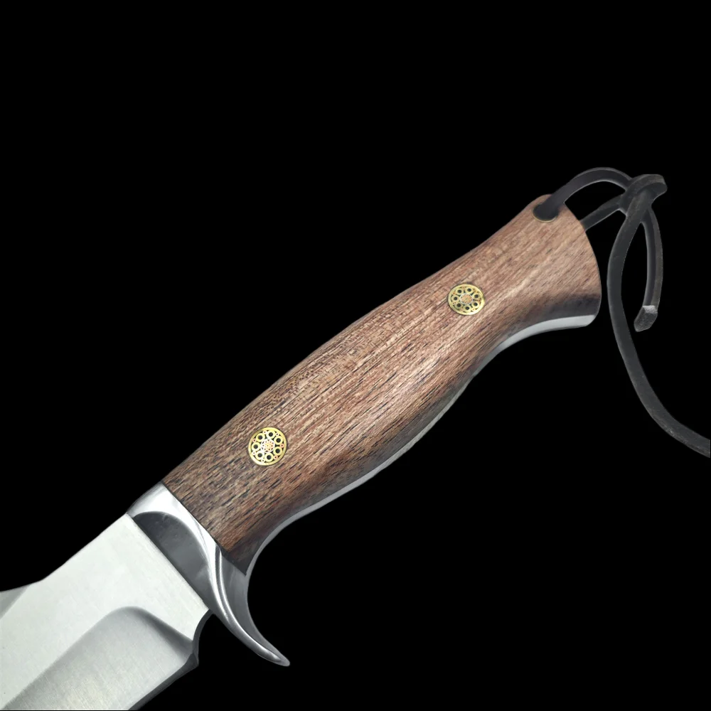 Alta qualidade 9cr18mov lâmina jacarandá lidar com faca de caça tática ao ar livre bushcraft acampamento edc auto defesa faca utilitária