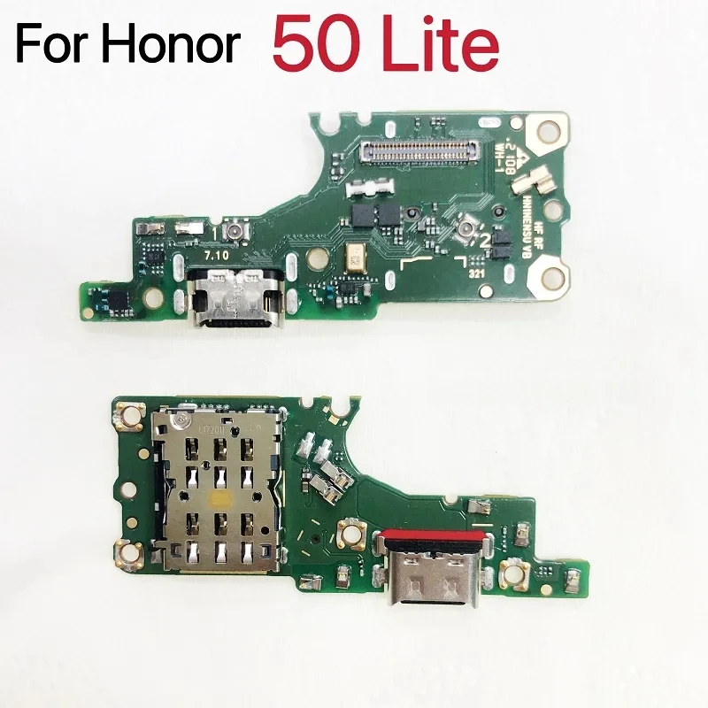 Pop USB Charge Board For Huawei Honor 50 Lite 50Lite NO IC Charging Port Dock Connector Flex Cable Sim Card Reader Parts