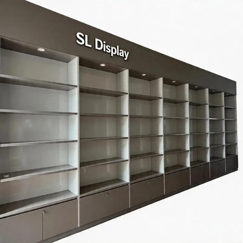 custom.Versatile and Practical Wooden Shelving Unit Offering Money Wine Racks Trophy Displays Book Shop showcase D