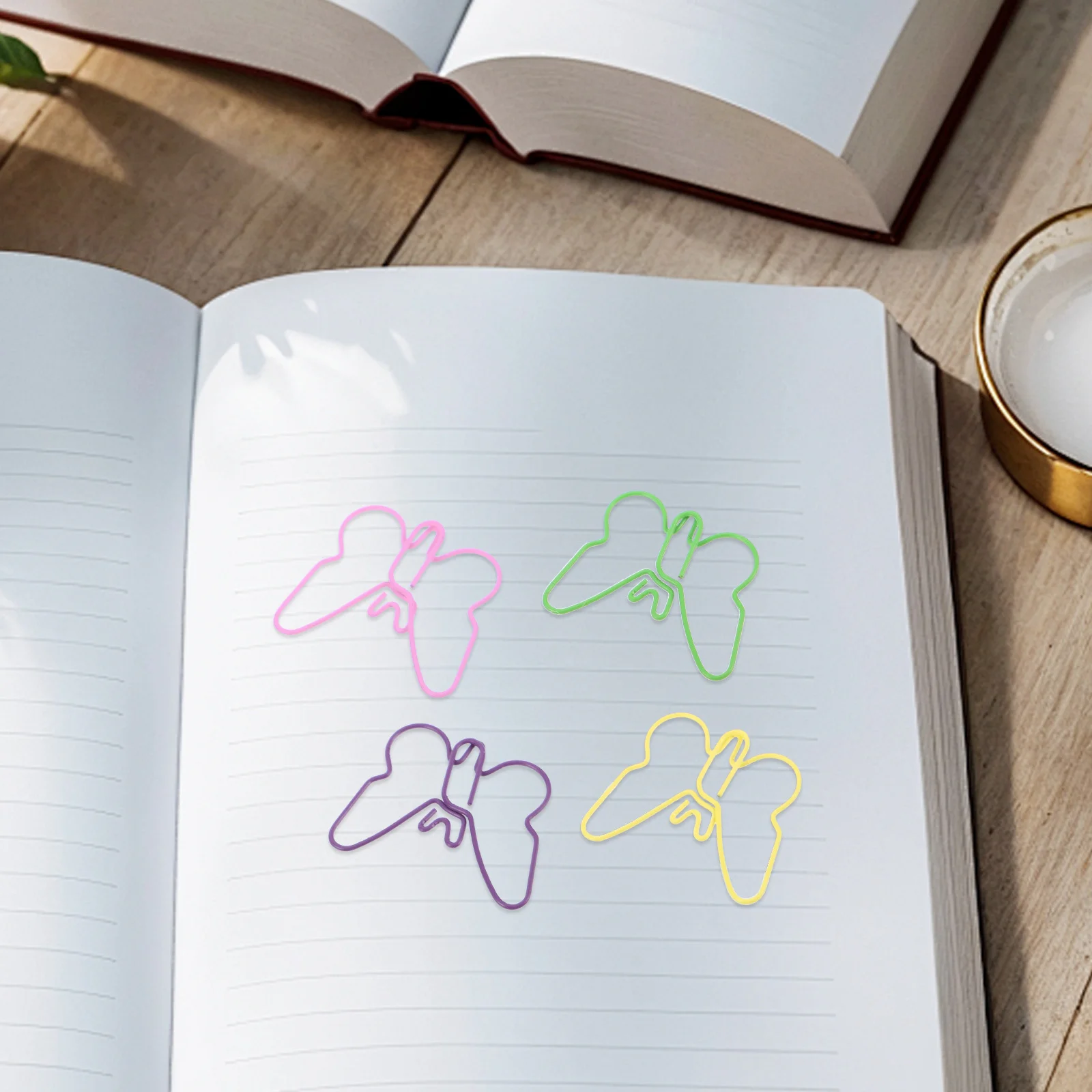 

100pcs Butterfly Shaped Metal Paper Clips Cute Colorful Office Supply For School Teachers Bookmark Clamps File Organization