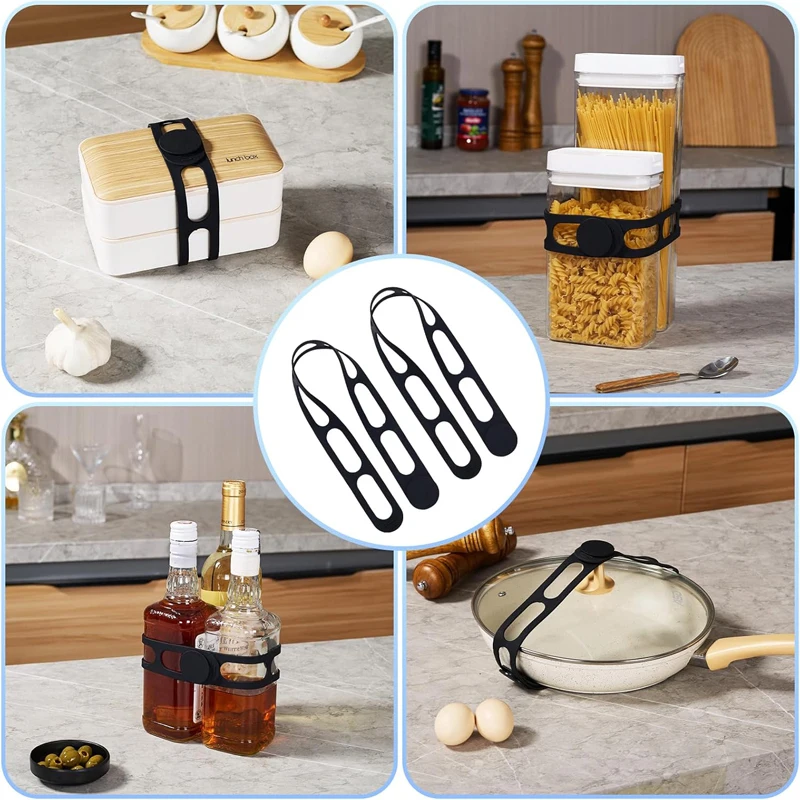 3Pcs Silicone Pot Lid Elastic Band with Buckle Reusable Holder Strap Ties for Slow Cooker Food Storage Lunch Box Yoga Mat gallery 5