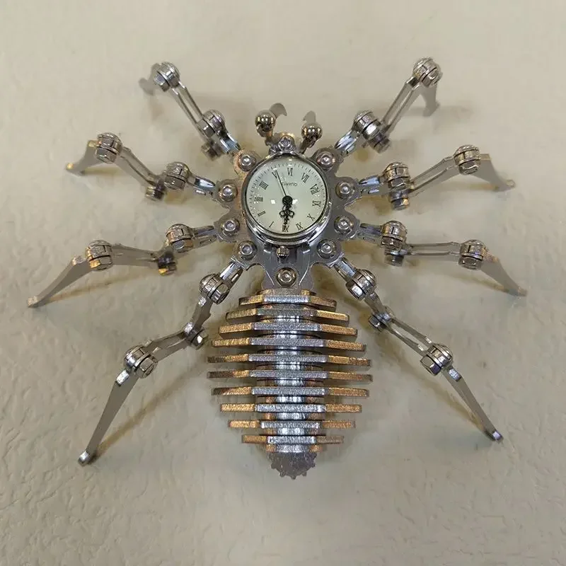 Time spider stainless steel static mechanical insect model handicraft diy assembled toys finished ornaments,Desktop Crafts .