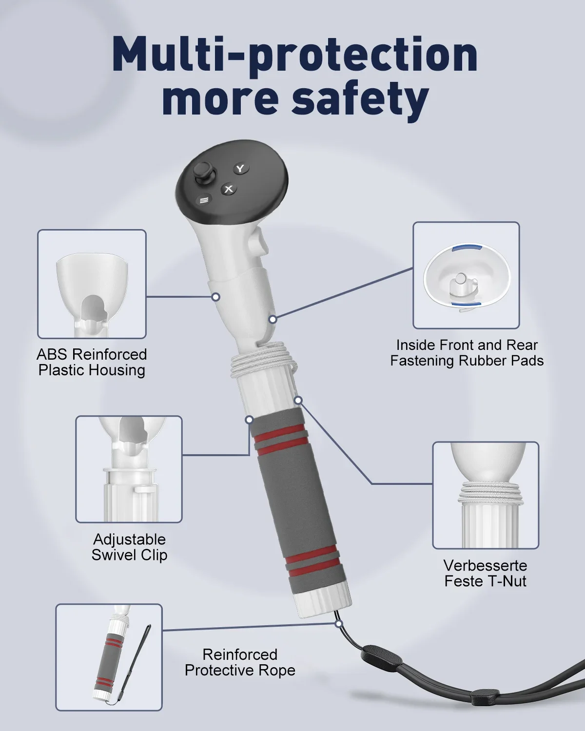 مقبض تمديد VR مقبض ، قبضات تحكم ، تجربة ألعاب VR محسنة ، مرفقات بحث ميتا 3 ، 3 في 1 ، البحث عن 2 ، 3 ، برو