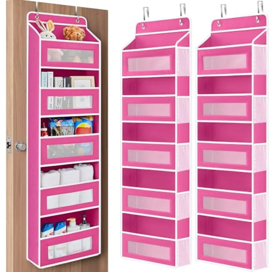 

Органайзер для хранения над дверью, 5-ярусный, с 5 большими вместительными карманами, защита от наклона, нагрузка до 20 кг, для установки за дверью.