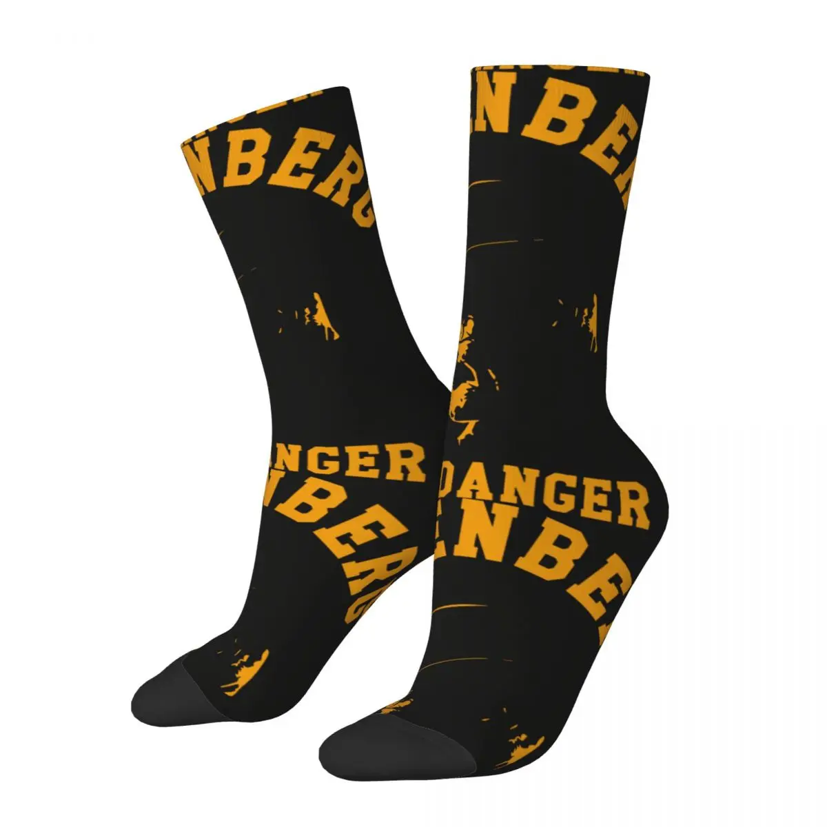 Funny Crazy compression The Danger Sock for Men Hip Hop Vintage Baseball Sports Happy Seamless Pattern Printed Boys Crew Sock