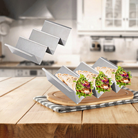 Mexican Roll Rack Taco Holder Stainless Steel Tortilla Stand Wave Shape Tray Holder Taco Cake Rack Display Stand Kitchen Gadgets
