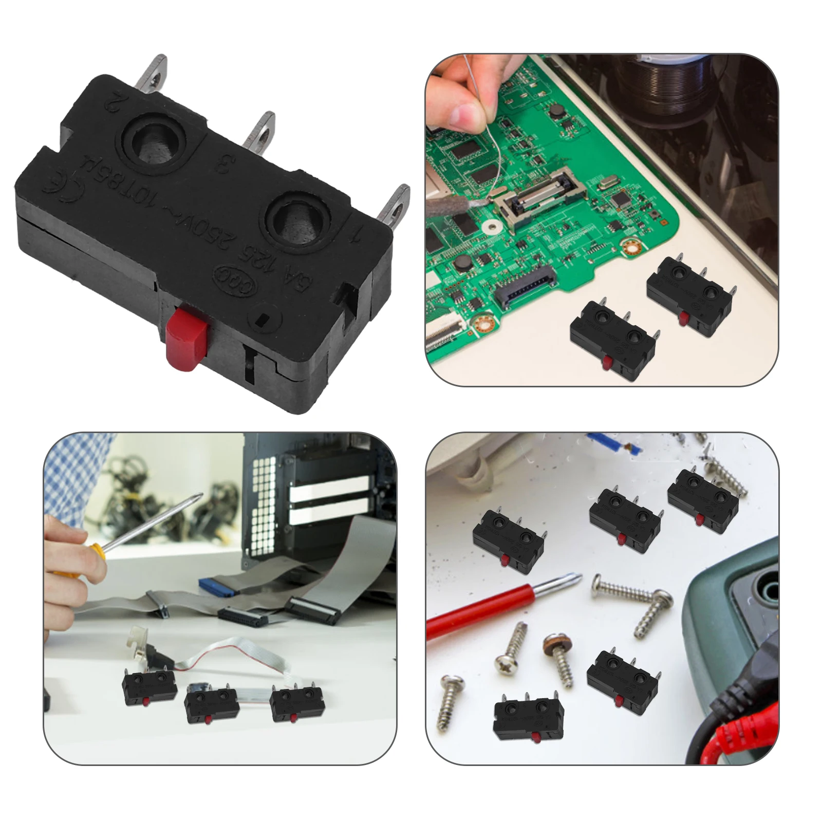 

10pcs Micro Switch Limit Switches Appliance Repairing Accessory Replacement Compact Lightweight