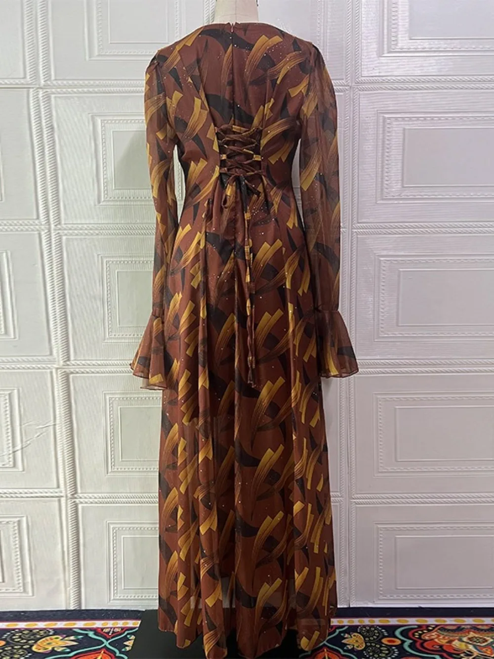 عباية عيد للنساء فستان جلابية إسلامية برباط وأكمام مضيئة فيستدوس لارغوس للحفلات قفطان رمضان فساتين طويلة قفطان رداء عربي