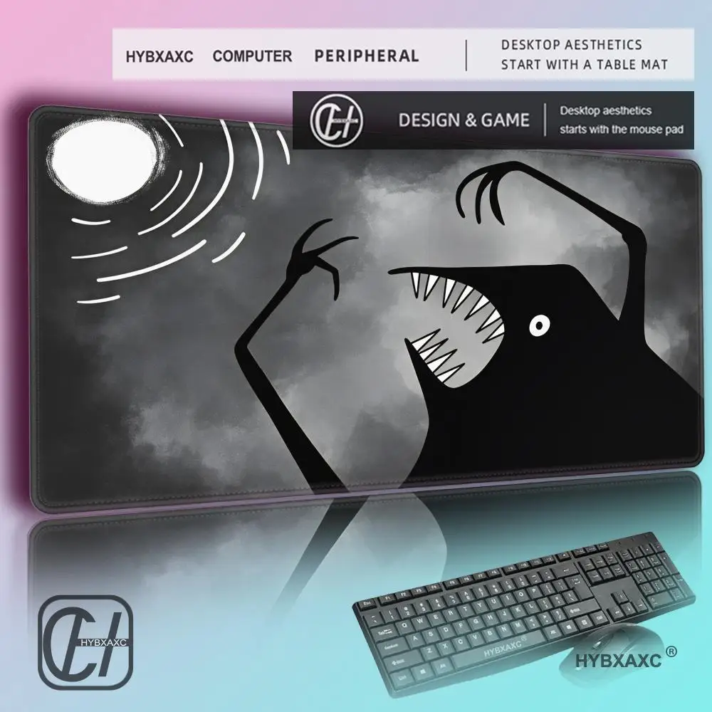

Коврик для мыши HYBXAXC PREMIUM: Нескользящий, с изображением монстра, луны, причудливого полумесяца, в готическом стиле. Подарки на день рождения, новоселье, в стиле хоррор, готика, панк.