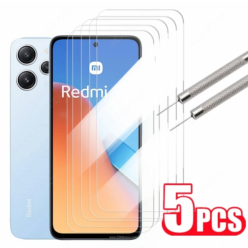 5PCS Tempered Glass For Xiaomi Redmi 12 13C 12C High Definition Full Cover Screen Protector For Redmi Note 13 Pro 5G