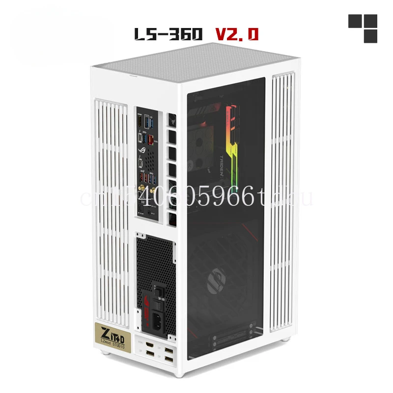 In Stock Lzmod LS-360 V2 Water-Cooled Vertical ITX Chassis Single Display Support 40 Series Graphics Card ATX Power Supply