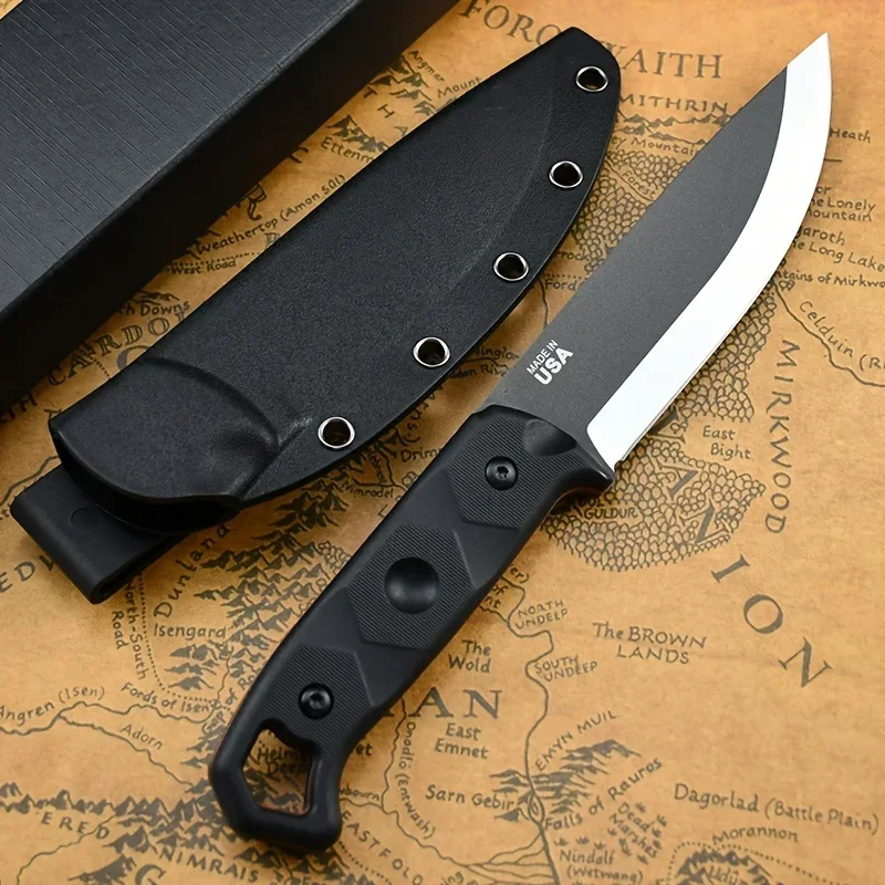 Military TOPS Brakimo Fixed D2 Blade Knife Nylon Glass Fibre Handle Wilderness Survival Knives Camping Hunting Portable Tool