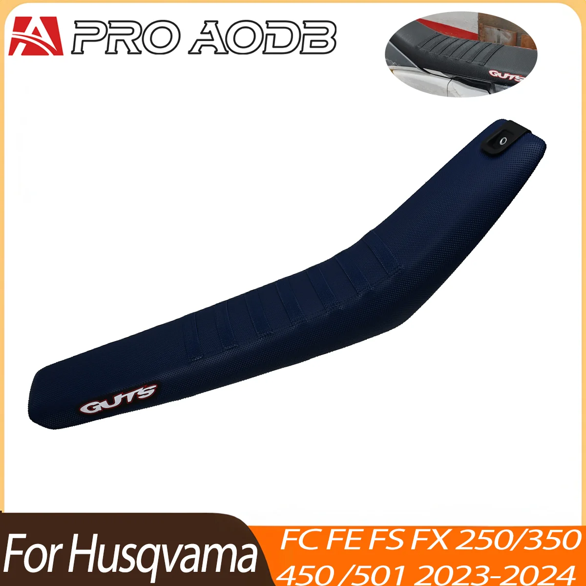 

For HUSQVARNA FC FE FS FX250-501 2023-2024Motocross Universal Ribbed Gripper Seat Cover Waterproof Anti-slip Seat Protection Set