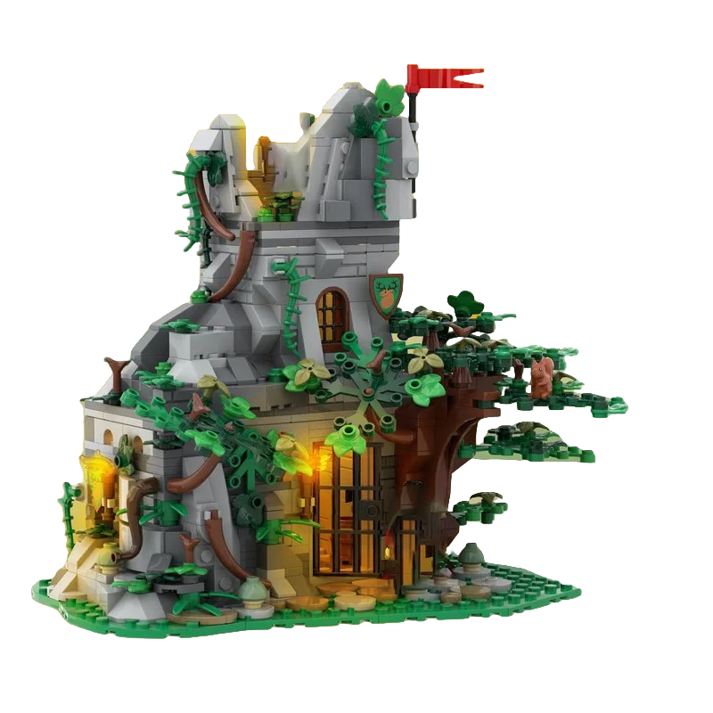 Premium MOC Building Blocks Set - Forest Outpost Model with 849 Pieces, Creative Construction Toy, Ideal Holiday Gift for Archit