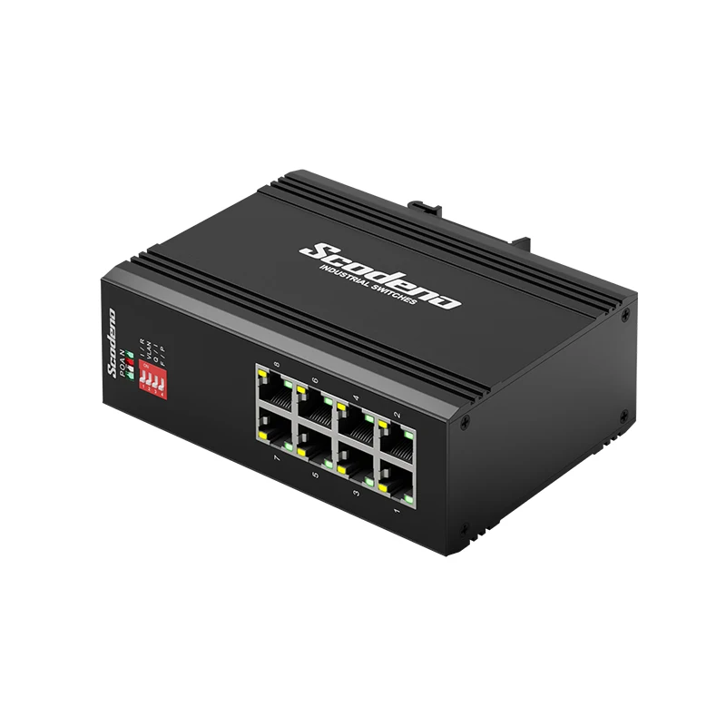 Промышленный 8-портовый гигабитный неуправляемый сетевой коммутатор Ethernet на DIN-рейке