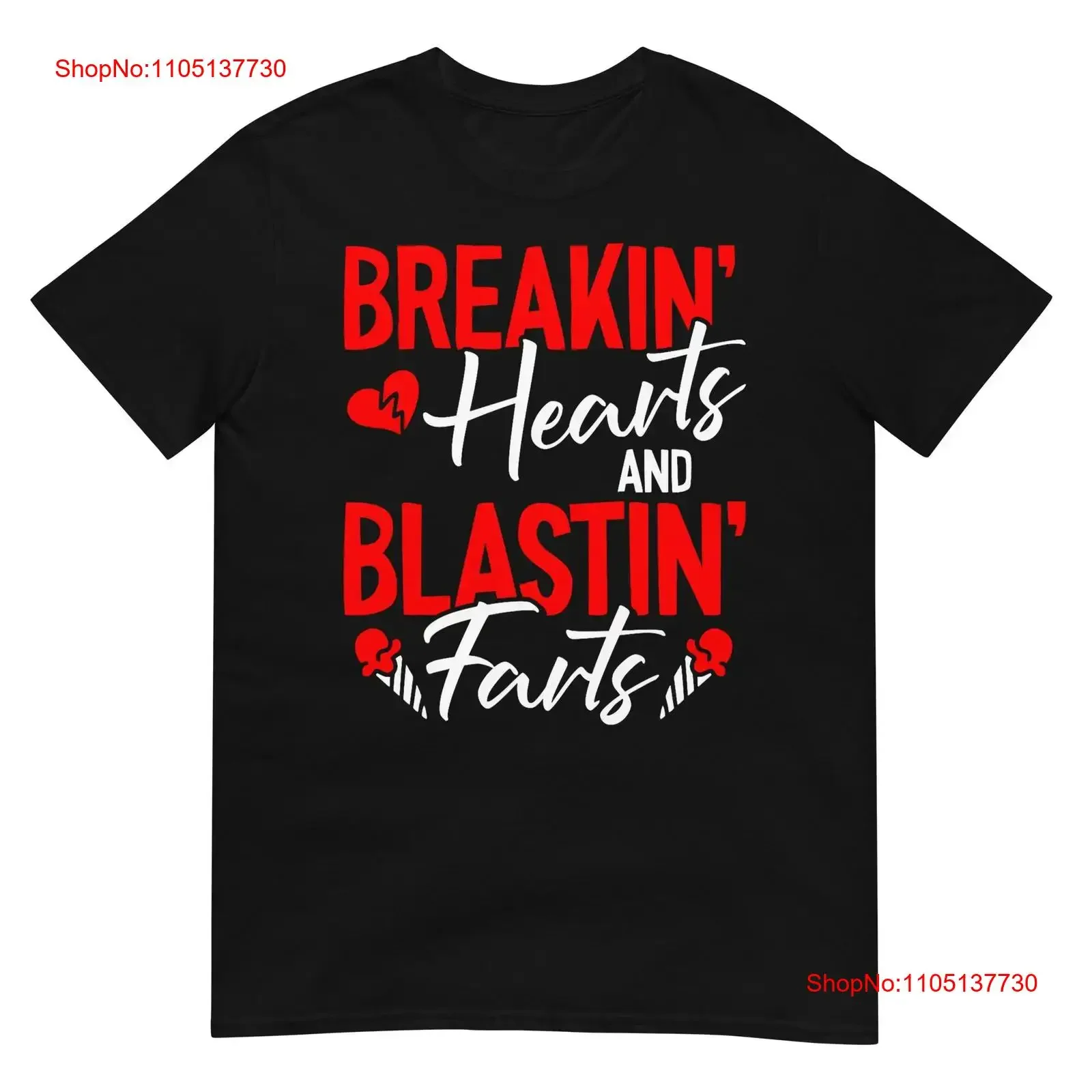 Breaking Hearts And Blasting Farts Valentines Day Funny Vday T Shirt vintage Washed graphic Breathable Soft streetwear