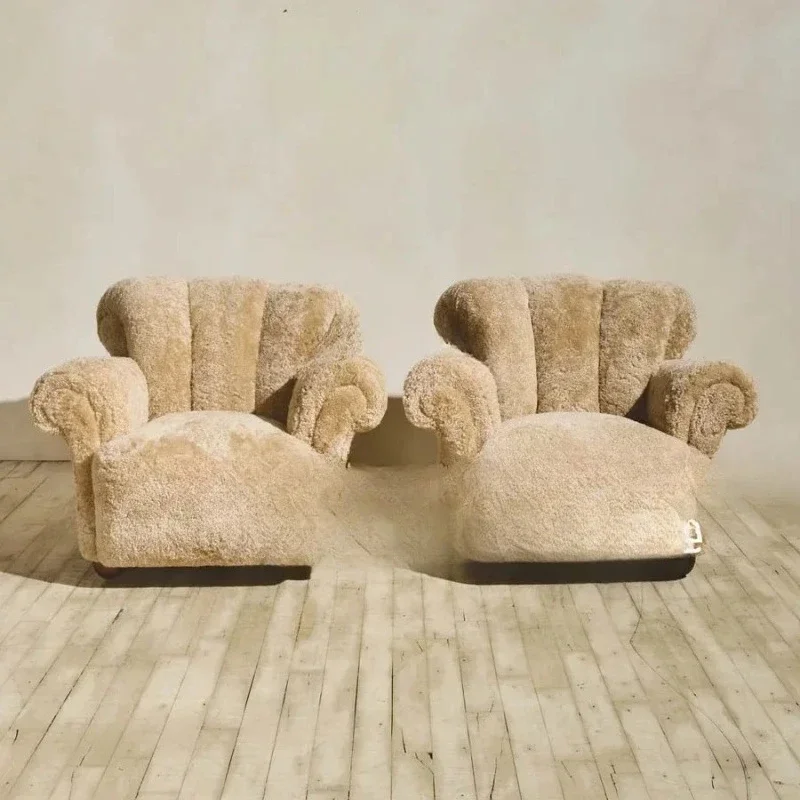 

Sofa chair retro solid wood sofa furniture balcony single leisure chair