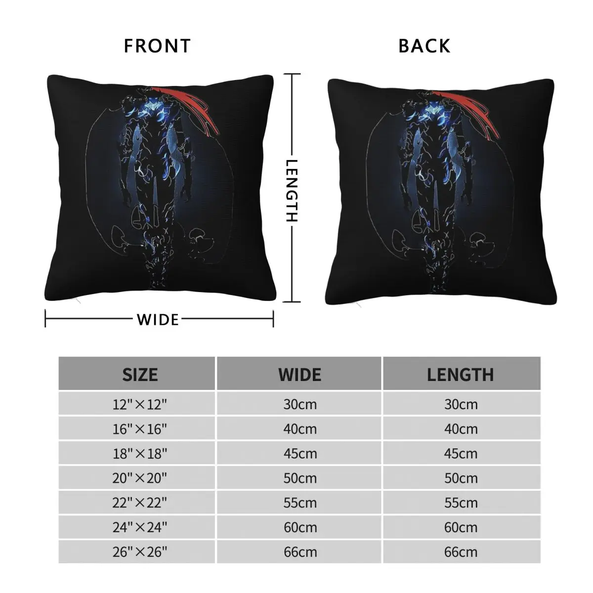 Igris Shadow By Sung Jin-Woo Pillowcase Polyester Linen Velvet Pattern Zip Decor Pillow Case Home Cushion Cover 45x45