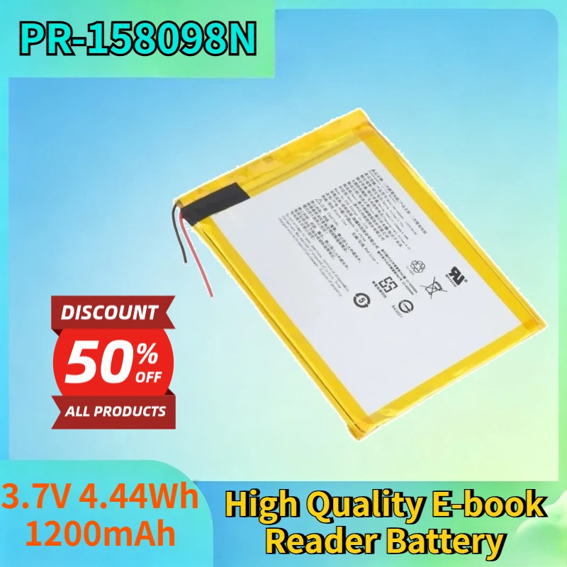 

Newest PR-158098N 3.7V 4.44Wh 1200mAh for Kobo Liba H20 EVE PT158098 1ICP2/80/98 High Quality E-book Reader Replacement Battery