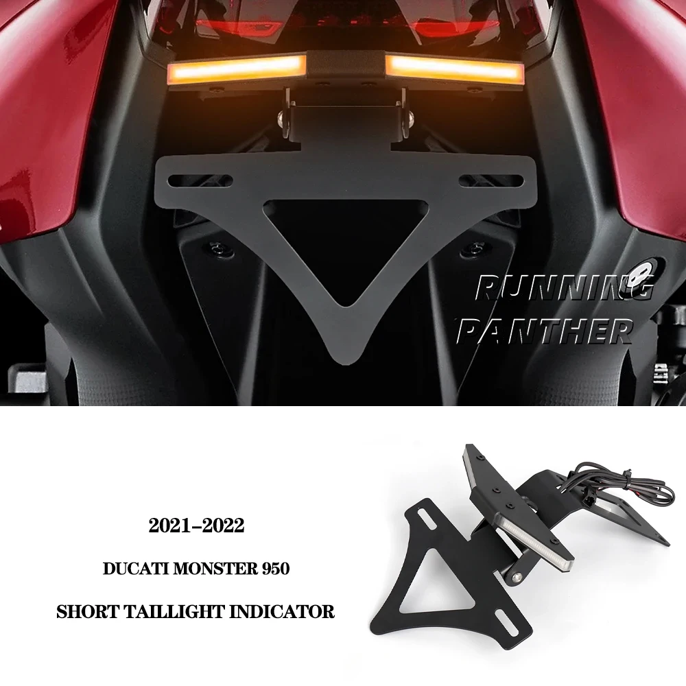 

New motorcycle accessory license plate holder integrated turn signal light short tail FOR Ducati Monster 950 2021 2022 2023