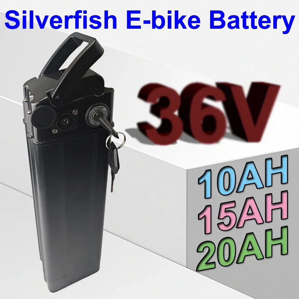 Shock Proof Silver Fish 36V LI-ION Battery 20Ah For 350W 500W 750W Bottom Heybike City Commuter