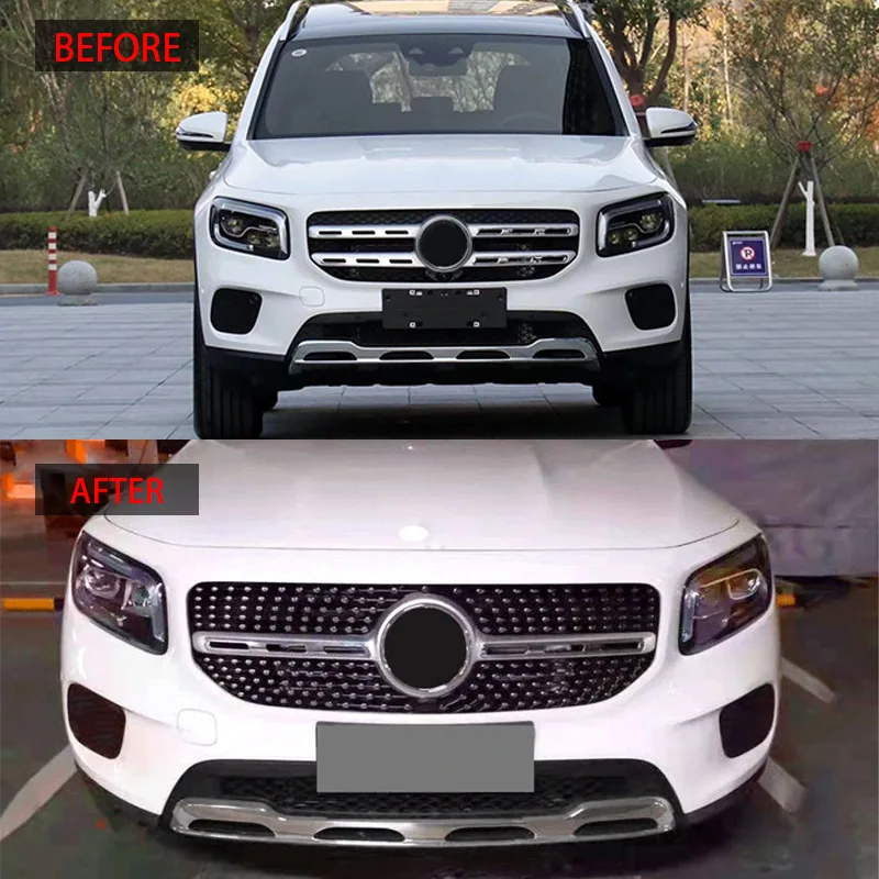 

Glossy Black Radiator Grilles For 2020-2023 Mercedes Benz GLB Racing Grilles Bumpers Body Kit Hood Gloss Black Car Accessories